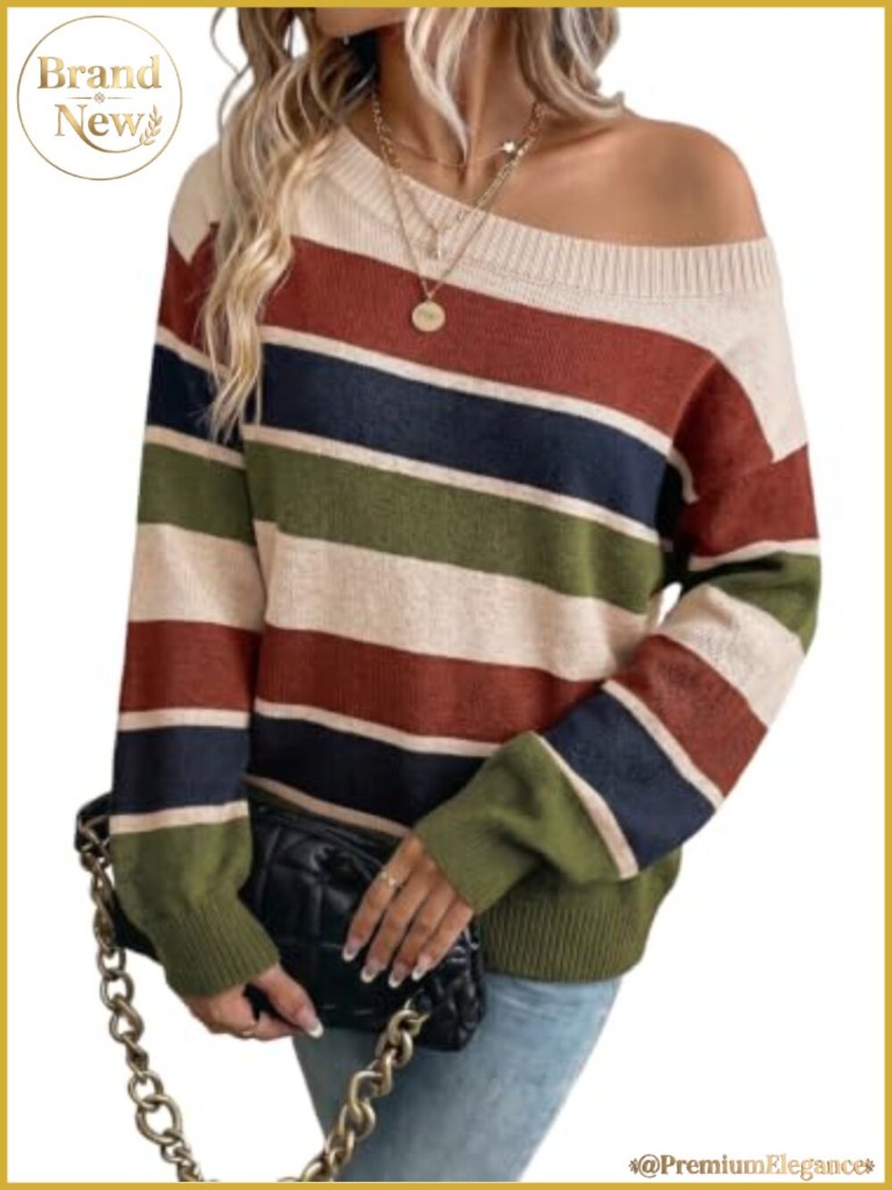 Off Shoulder Batwing Long Sleeve Knit Jumper Sweater